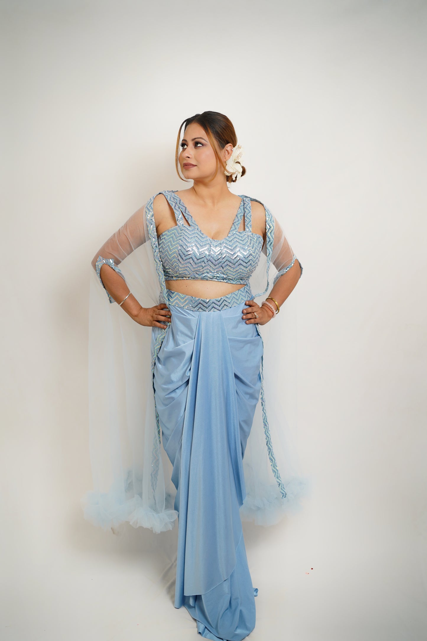 Blush Elegance Dhoti Set