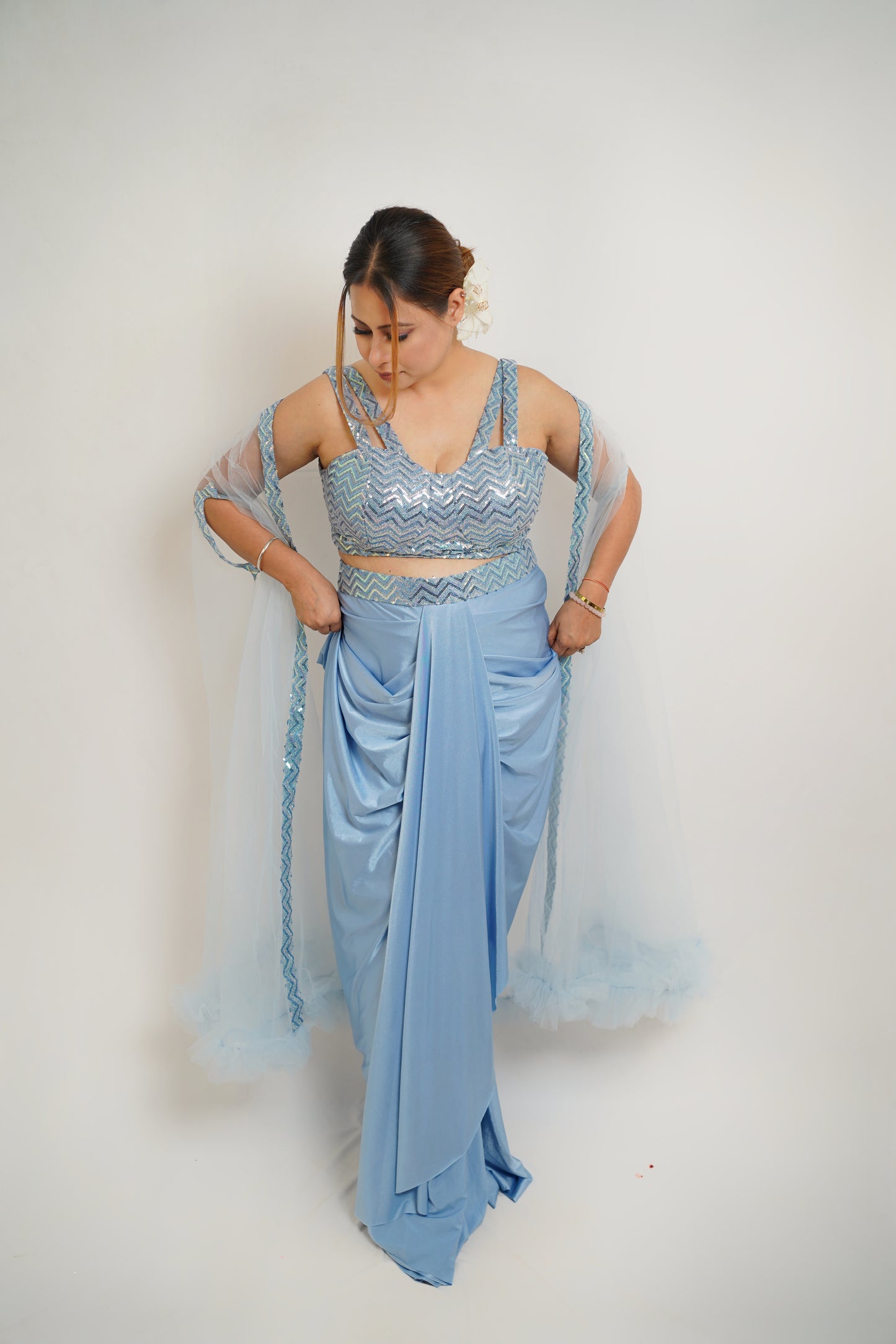 Blush Elegance Dhoti Set
