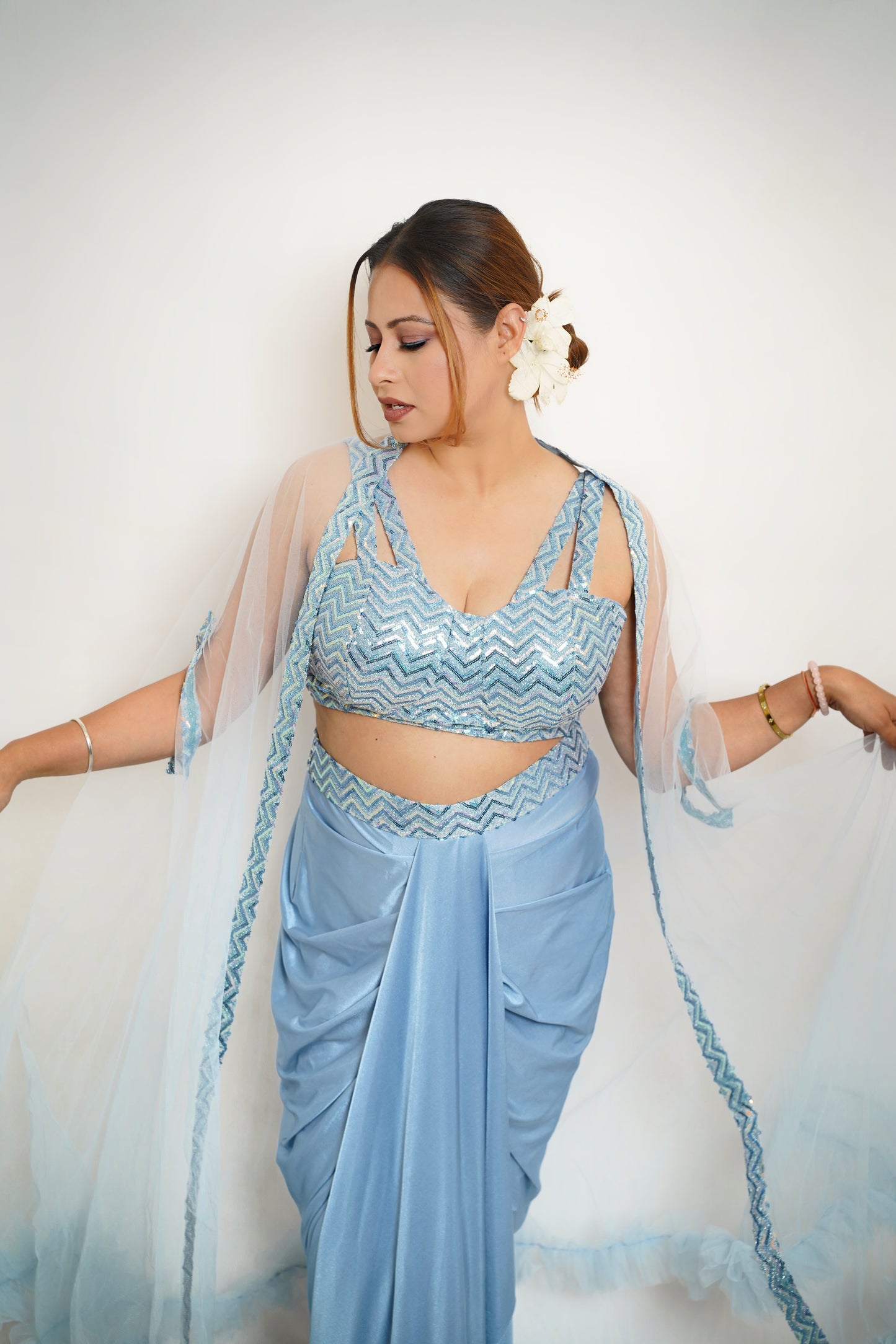 Blush Elegance Dhoti Set