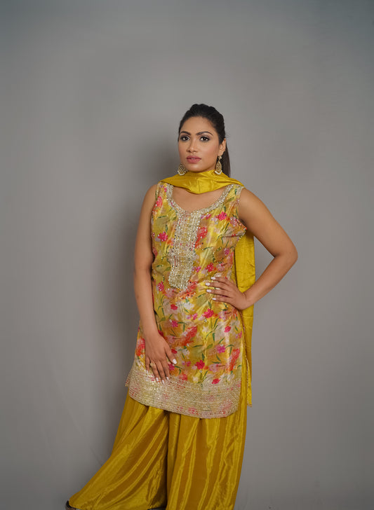 Embroidered Yoke Kurta Set