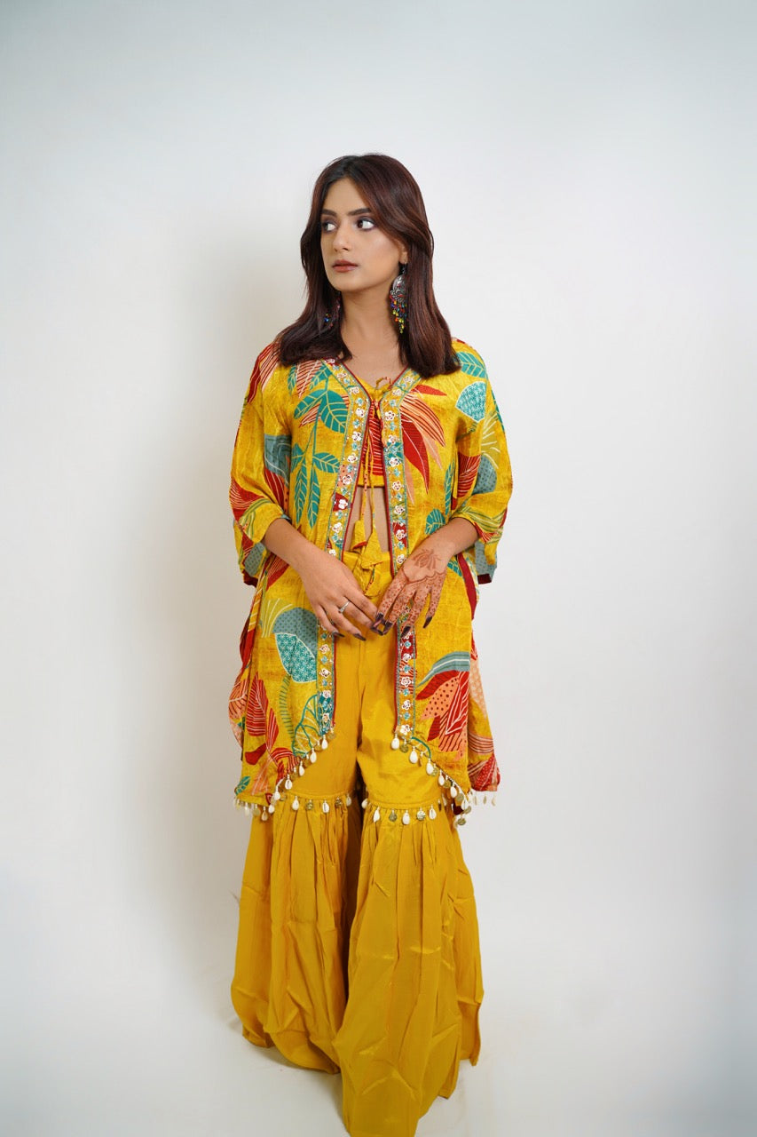 Mehrunisa Emerald Sharara Set