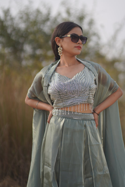 Celestial Sage Handcrafted Dress