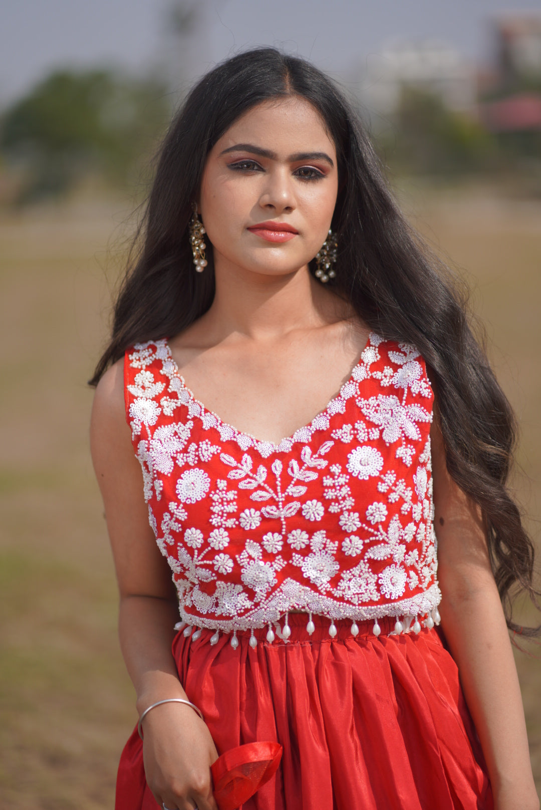 Scarlet Charm Sharara Set