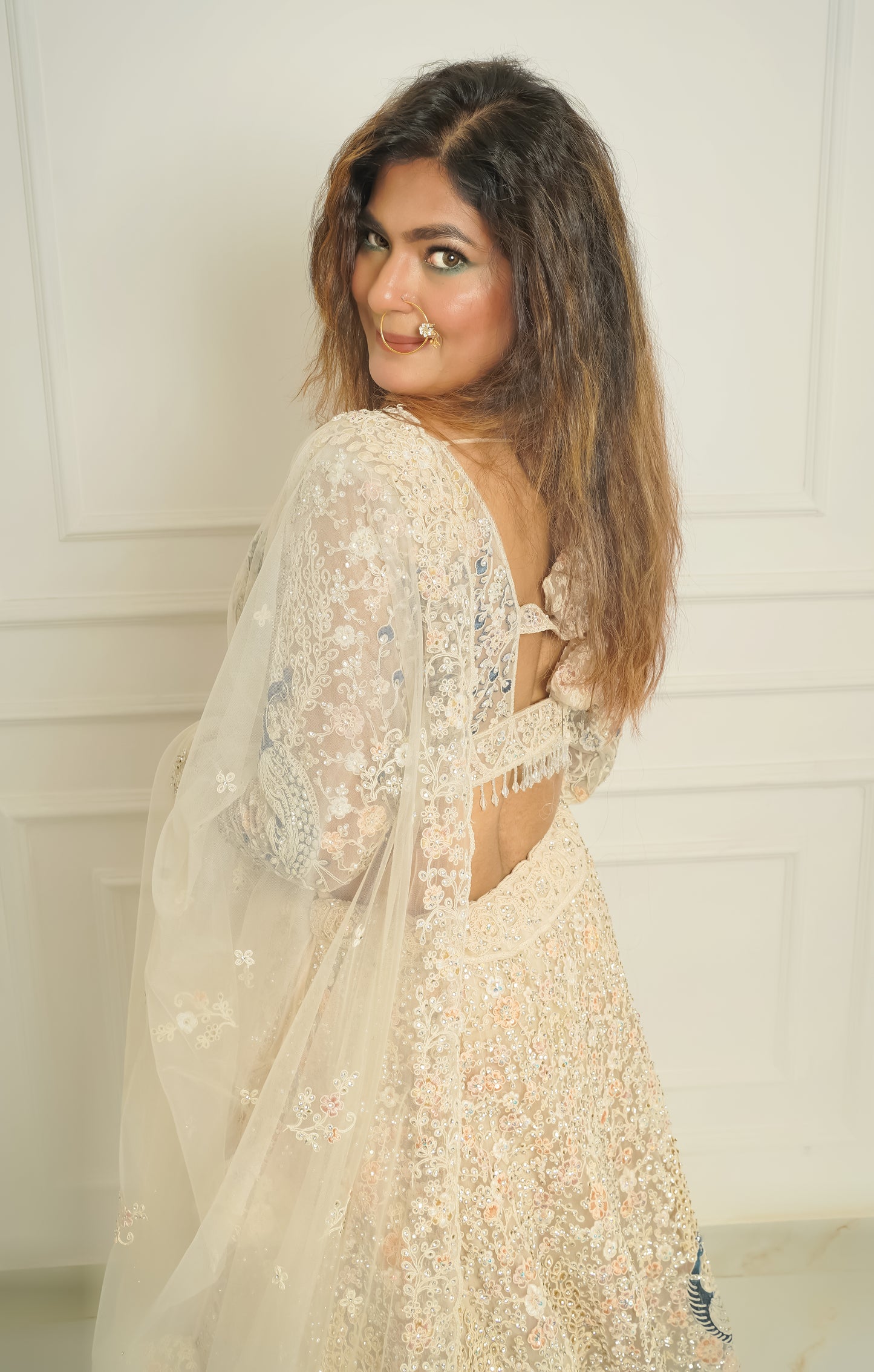 Ivory Bloom Embroidered Lehenga Set