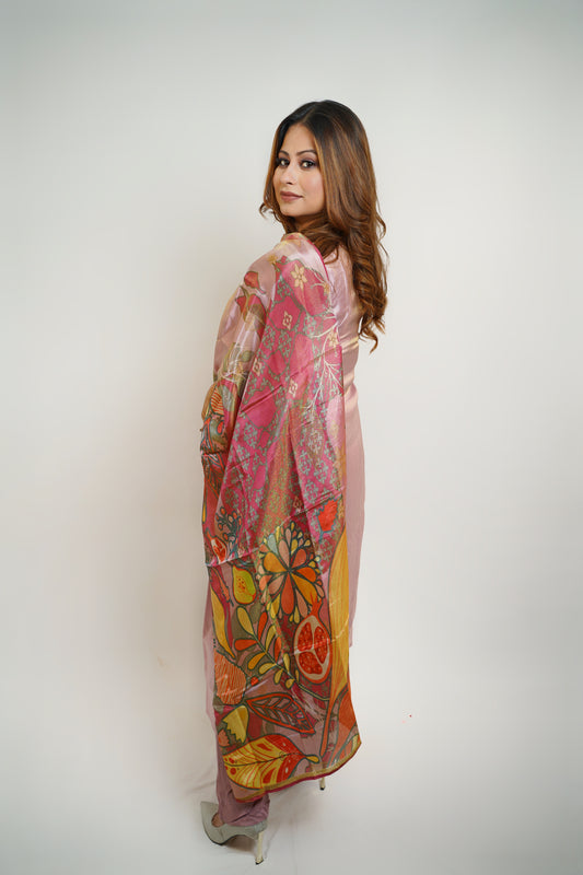 Luxe Dusty Rose Suit with Statement Dupatta
