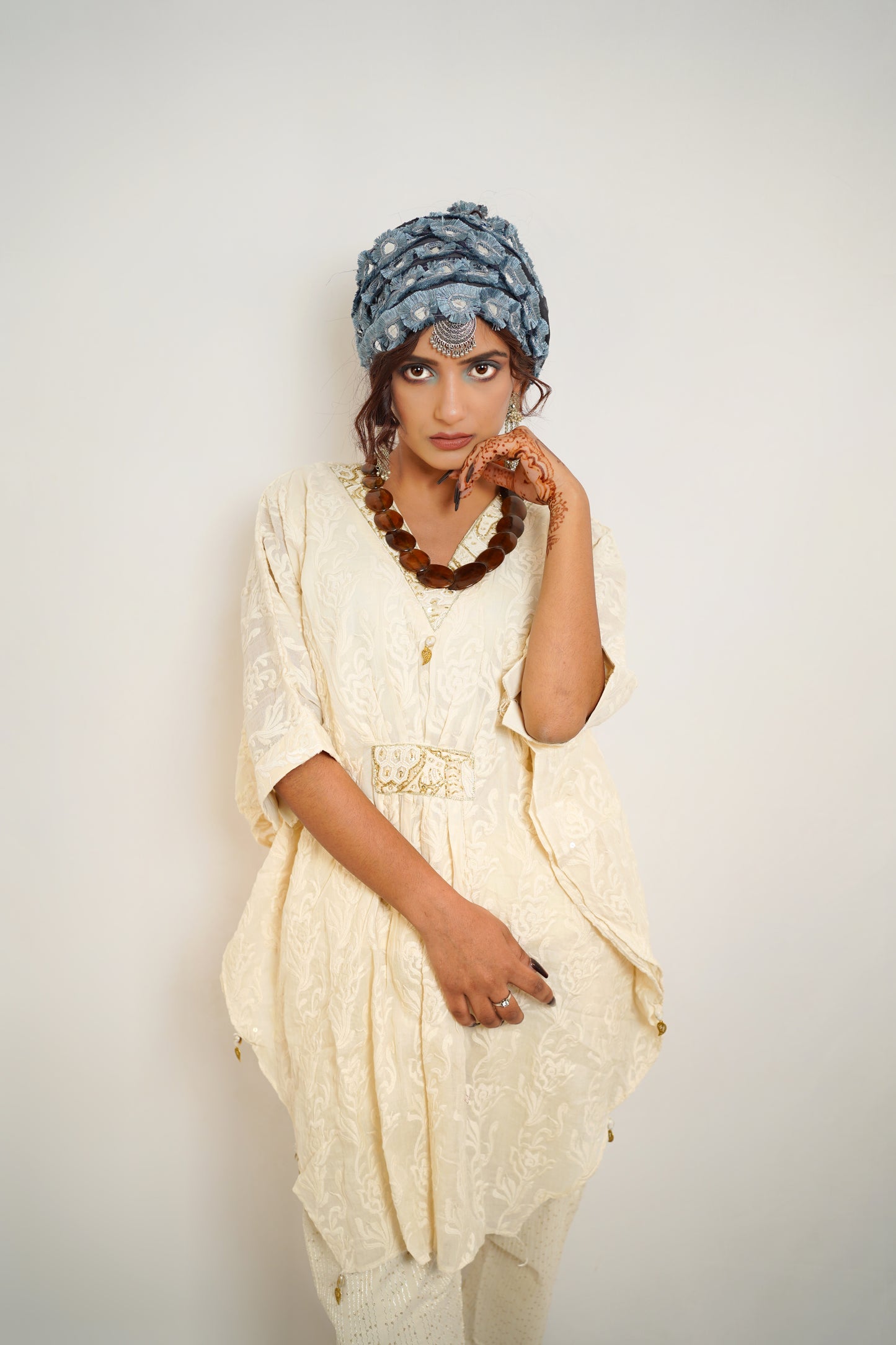 Nazakat Chikankari Kaftan Ensemble