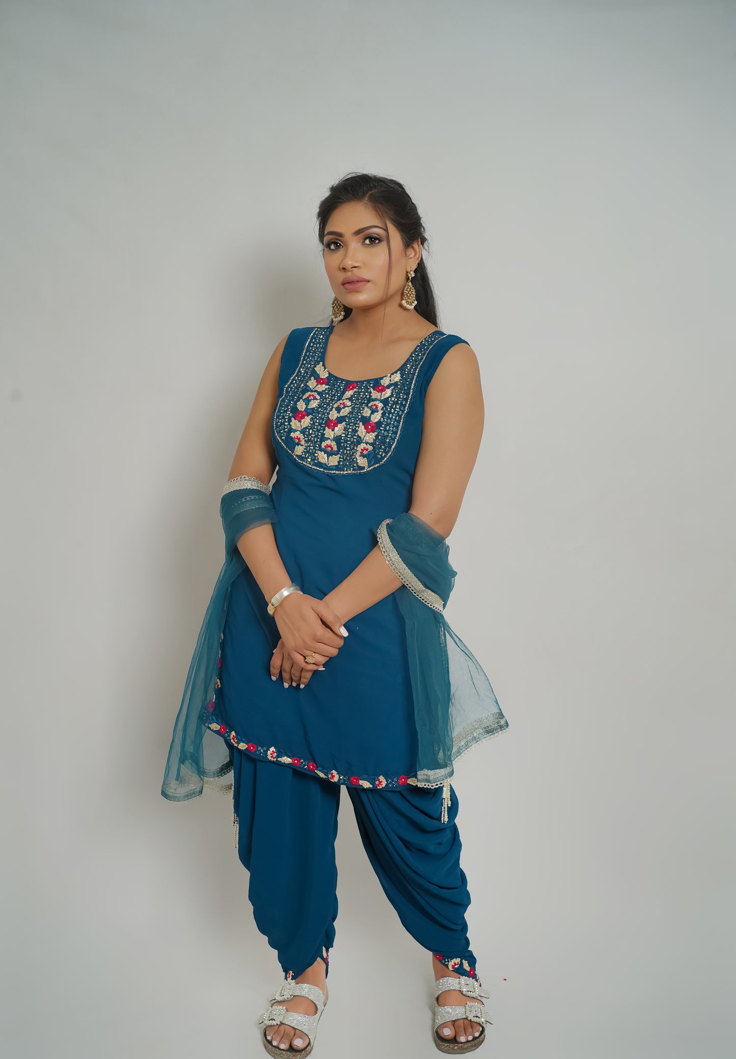 Royal Azure Dhoti Suit