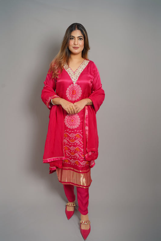 Royal Ruby Jaipuri Plazo Suit