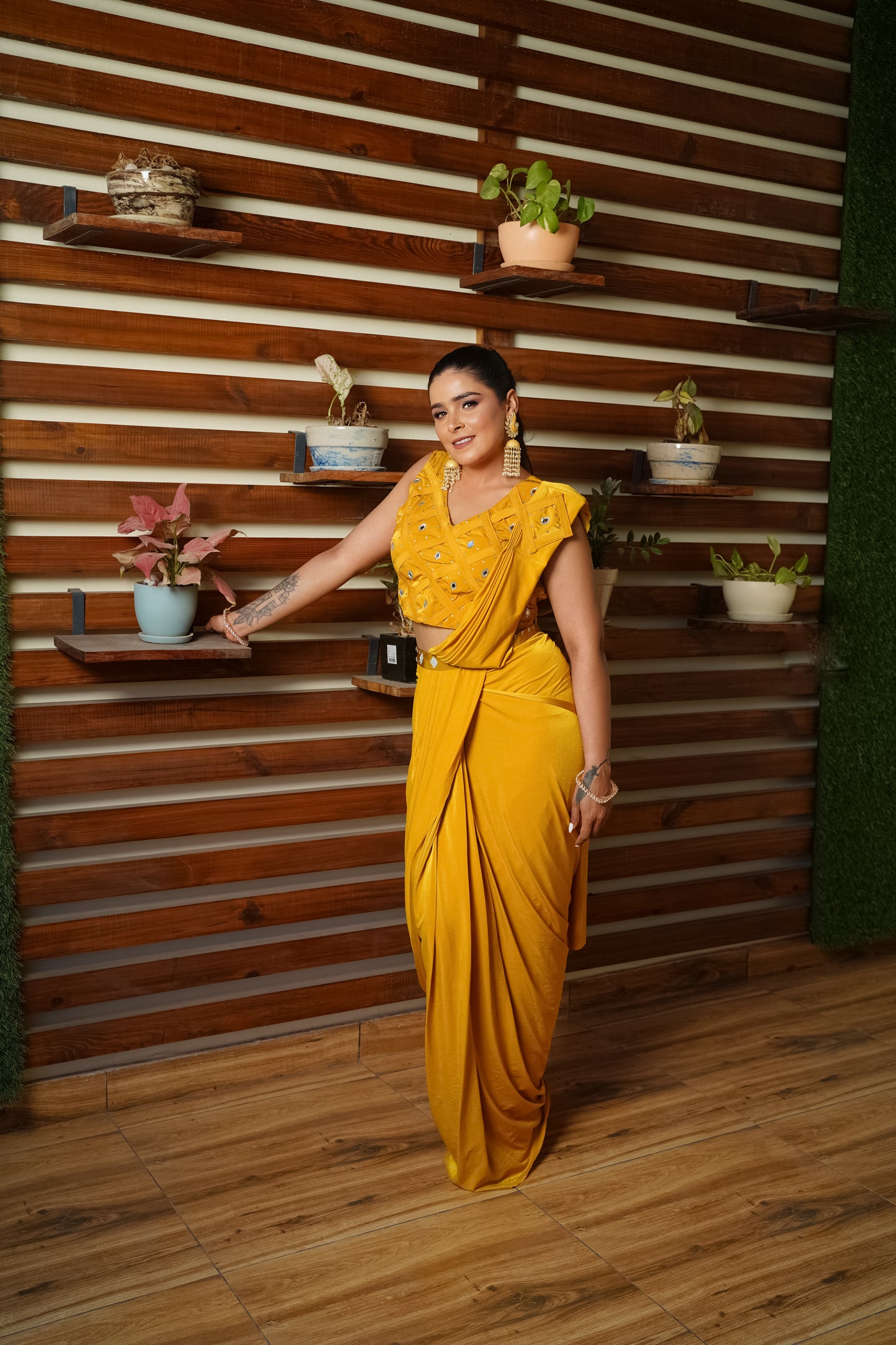Serene Blue Stitched Saree