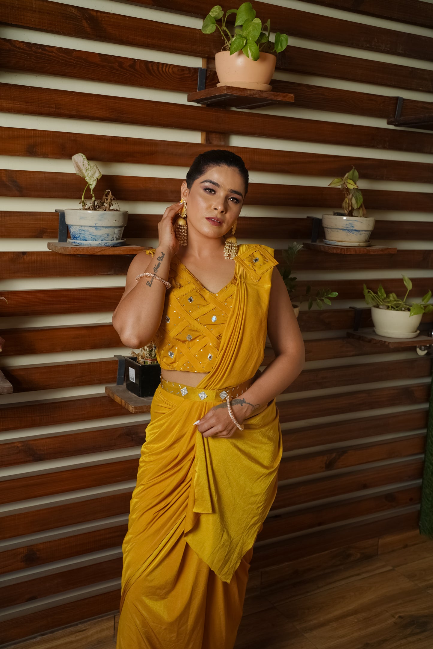 Serene Blue Stitched Saree