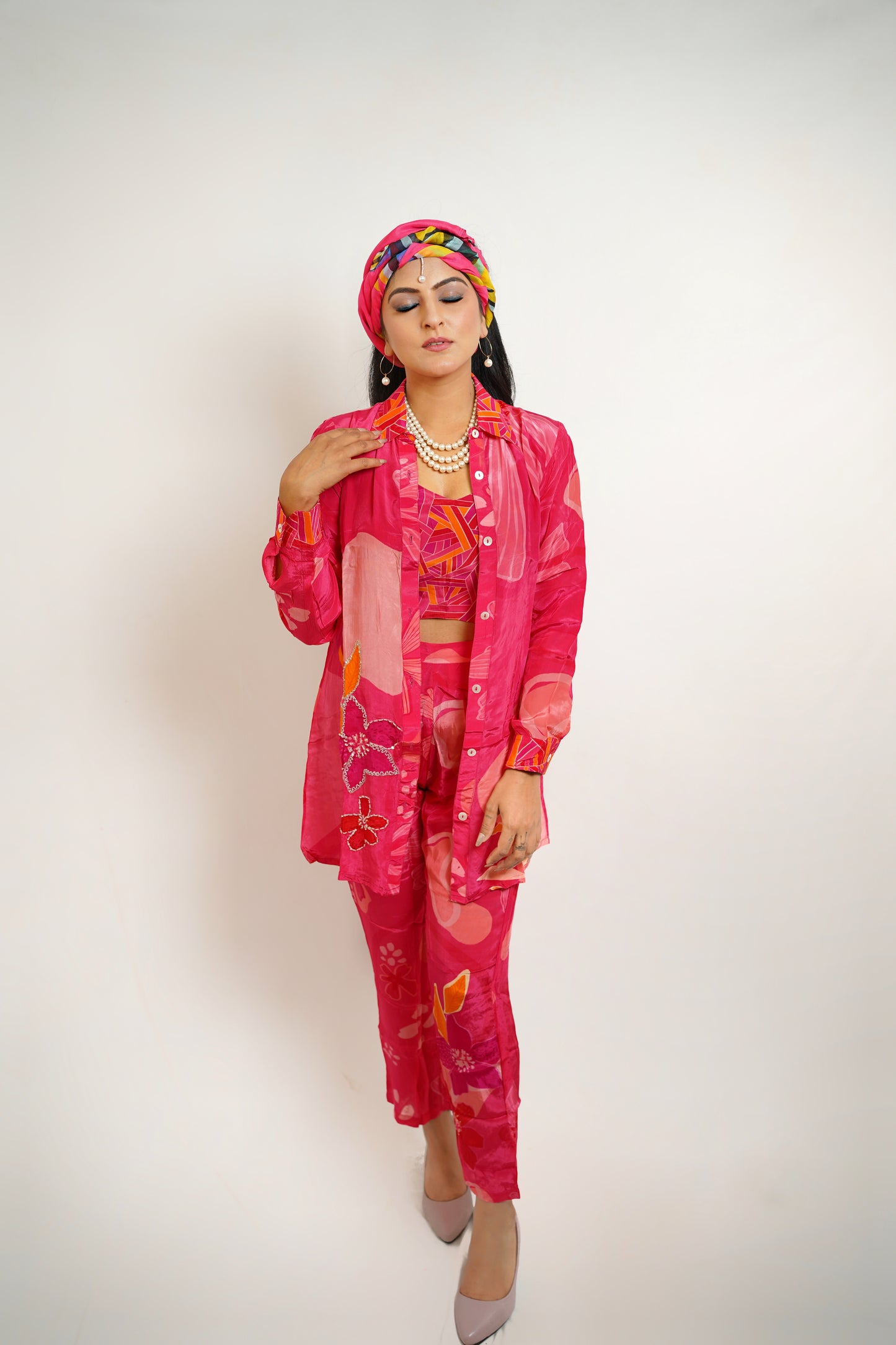 Vibrant Fuchsia Printed Co-ord Set