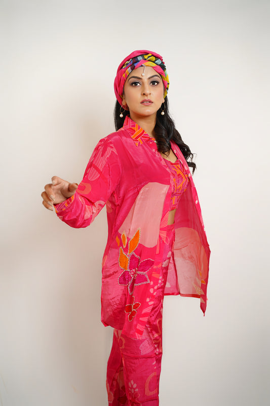 Vibrant Fuchsia Printed Co-ord Set