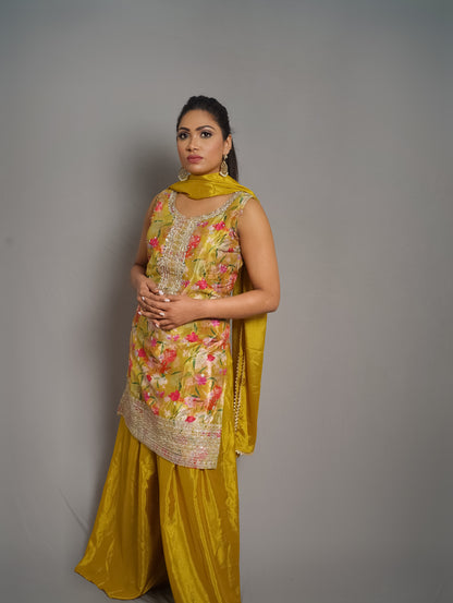 Embroidered Yoke Kurta Set