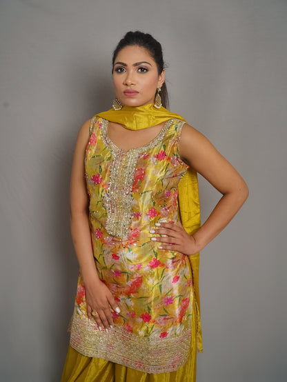 Embroidered Yoke Kurta Set