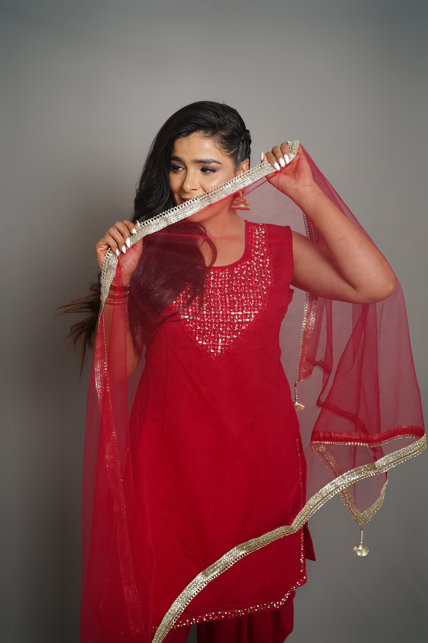 Golden Blossom Dhoti Suit