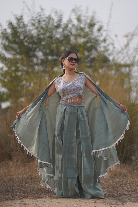 Celestial Sage Handcrafted Dress
