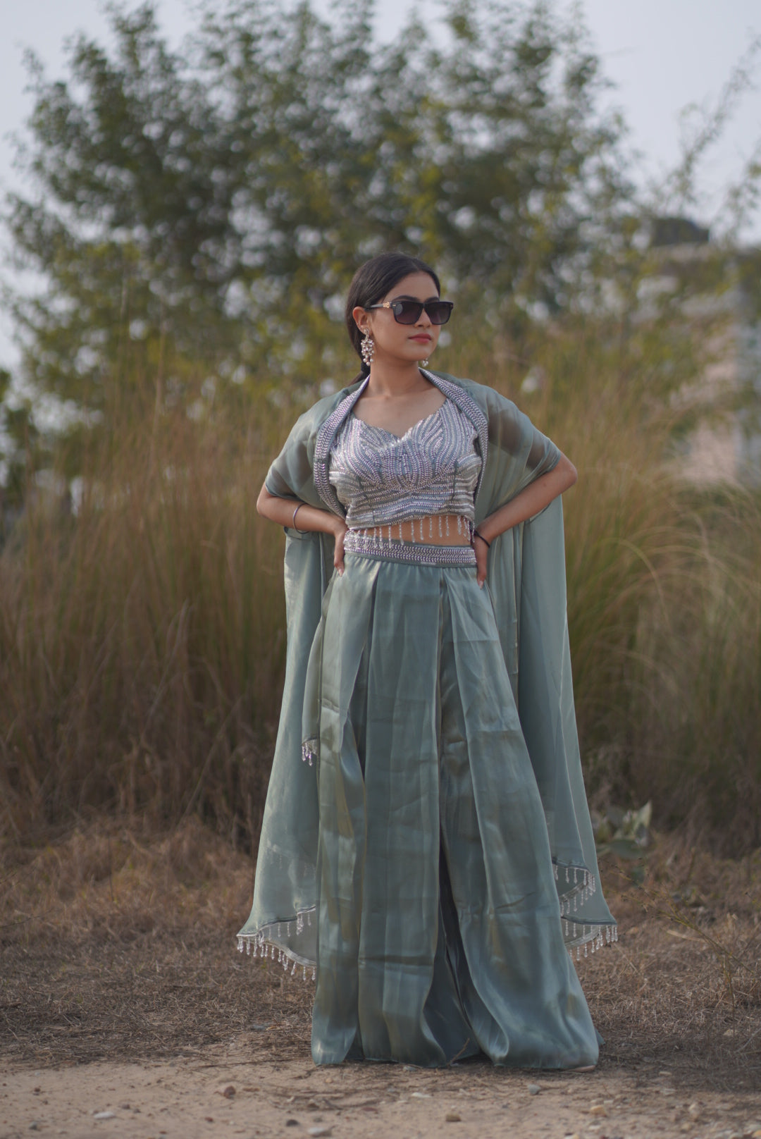 Celestial Sage Handcrafted Dress