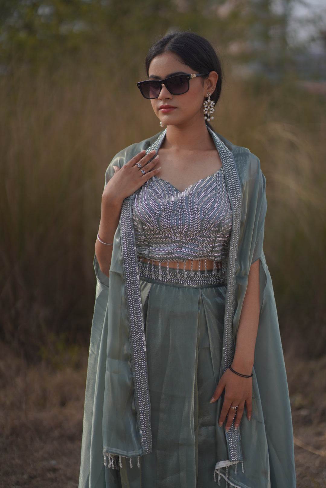 Celestial Sage Handcrafted Dress