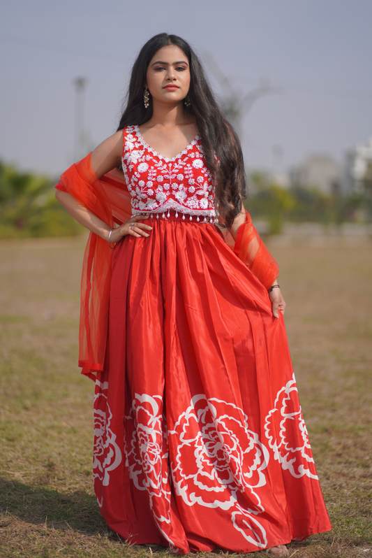 Scarlet Charm Sharara Set