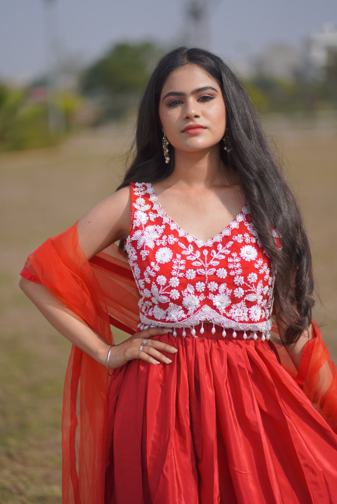 Scarlet Charm Sharara Set