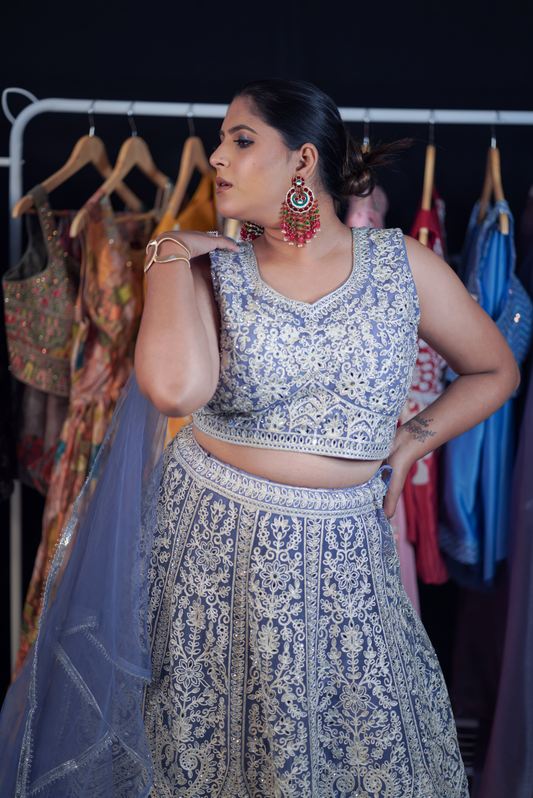 Lavender Royale Embroidered Lehenga