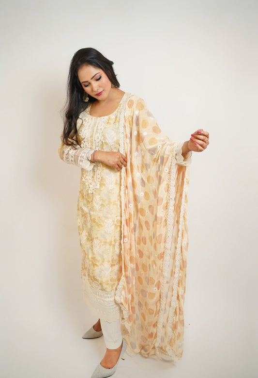 Luxe Cream & Ivory Lace Suit