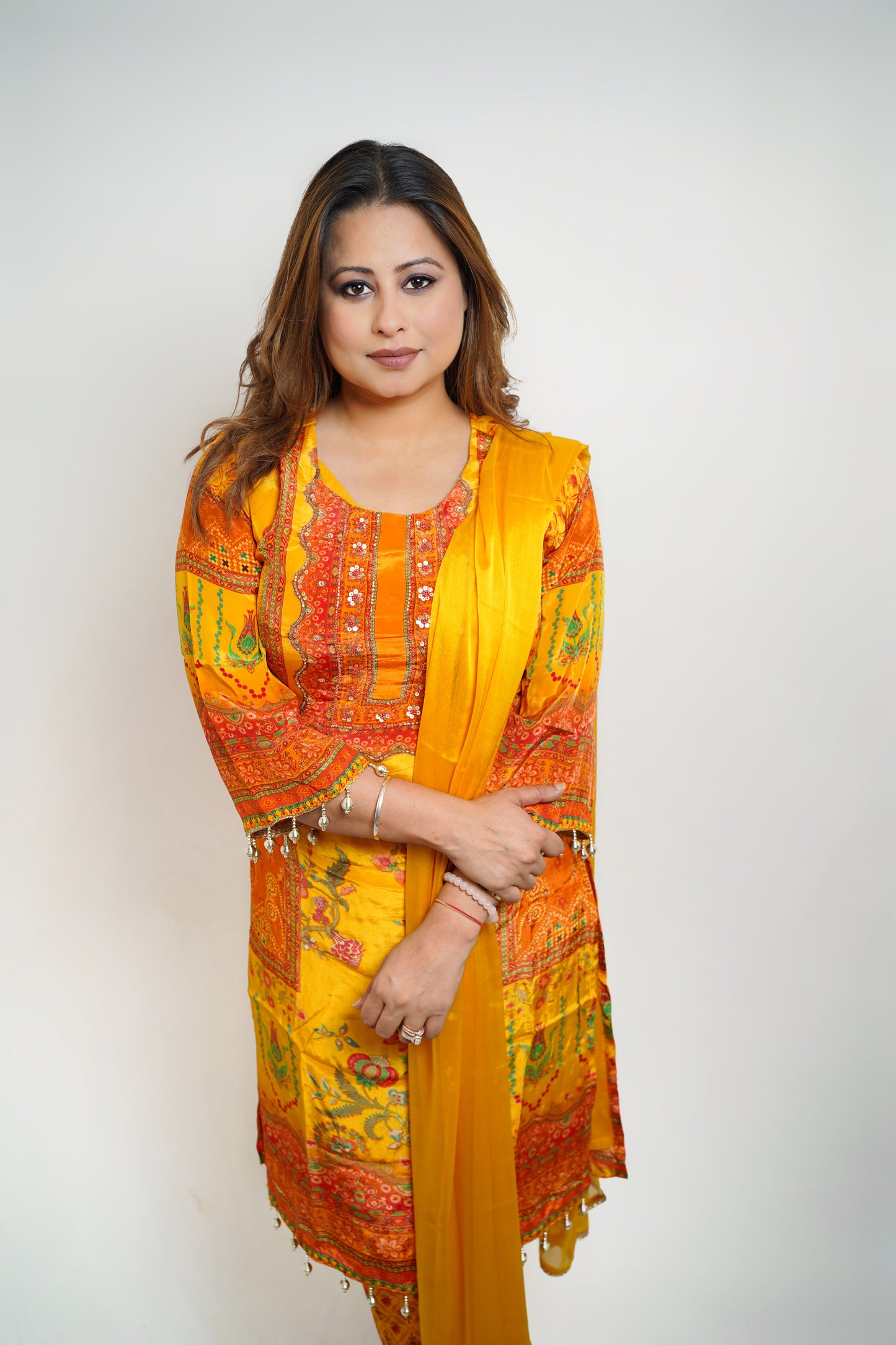 Marigold Festive Patchwork Suit