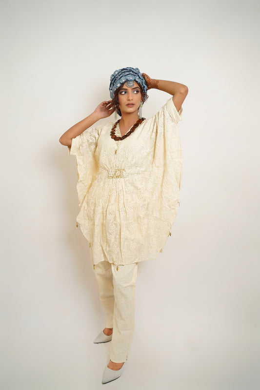 Nazakat Chikankari Kaftan Ensemble