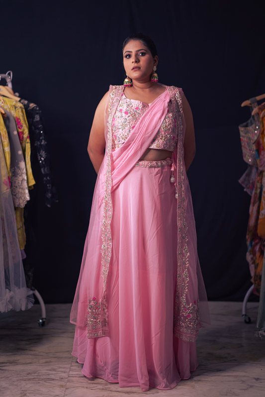Ethereal Rose Lehenga Set
