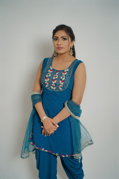 Royal Azure Dhoti Suit