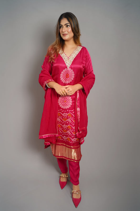 Royal Ruby Jaipuri Plazo Suit
