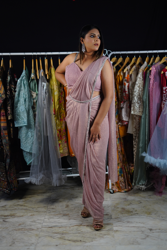 Blush Luxe Stitched Saree