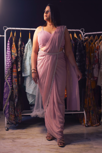 Blush Luxe Stitched Saree