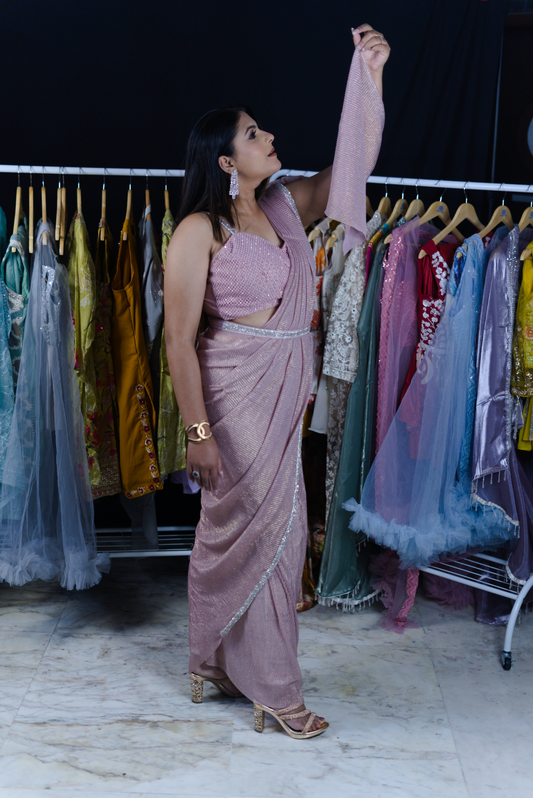 Blush Luxe Stitched Saree