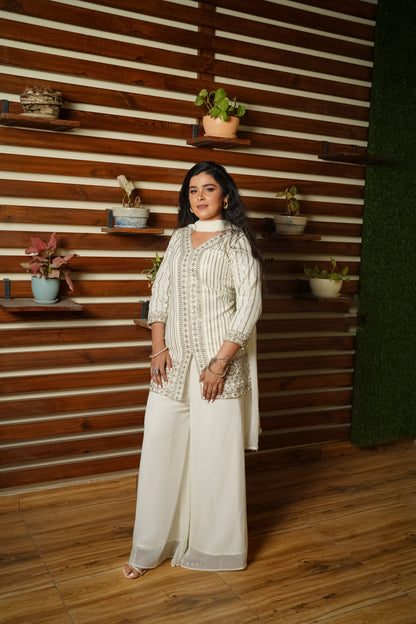 Sufi White Palazzo Outfit