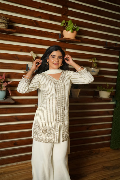 Sufi White Palazzo Outfit