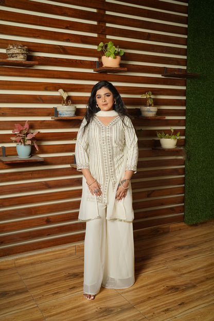 Sufi White Palazzo Outfit