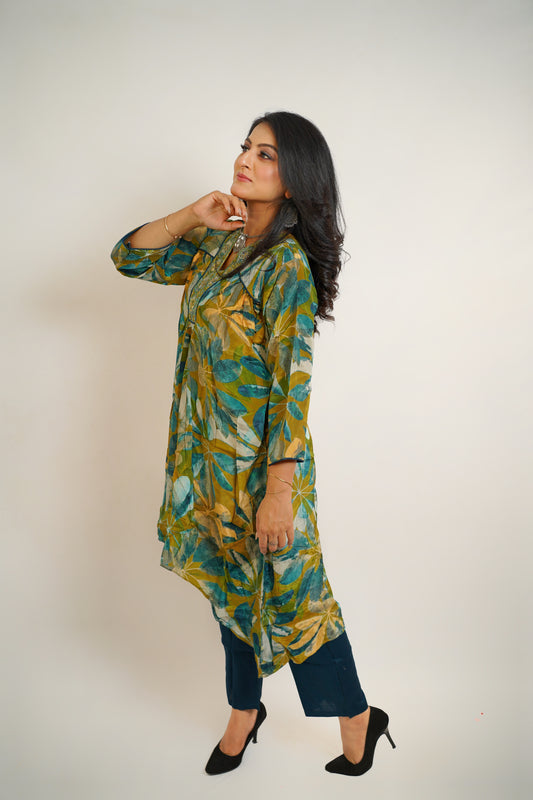 Teal Mirage Tunic Set
