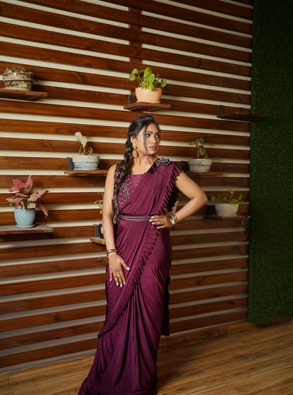 Wine Luxe Draped Saree
